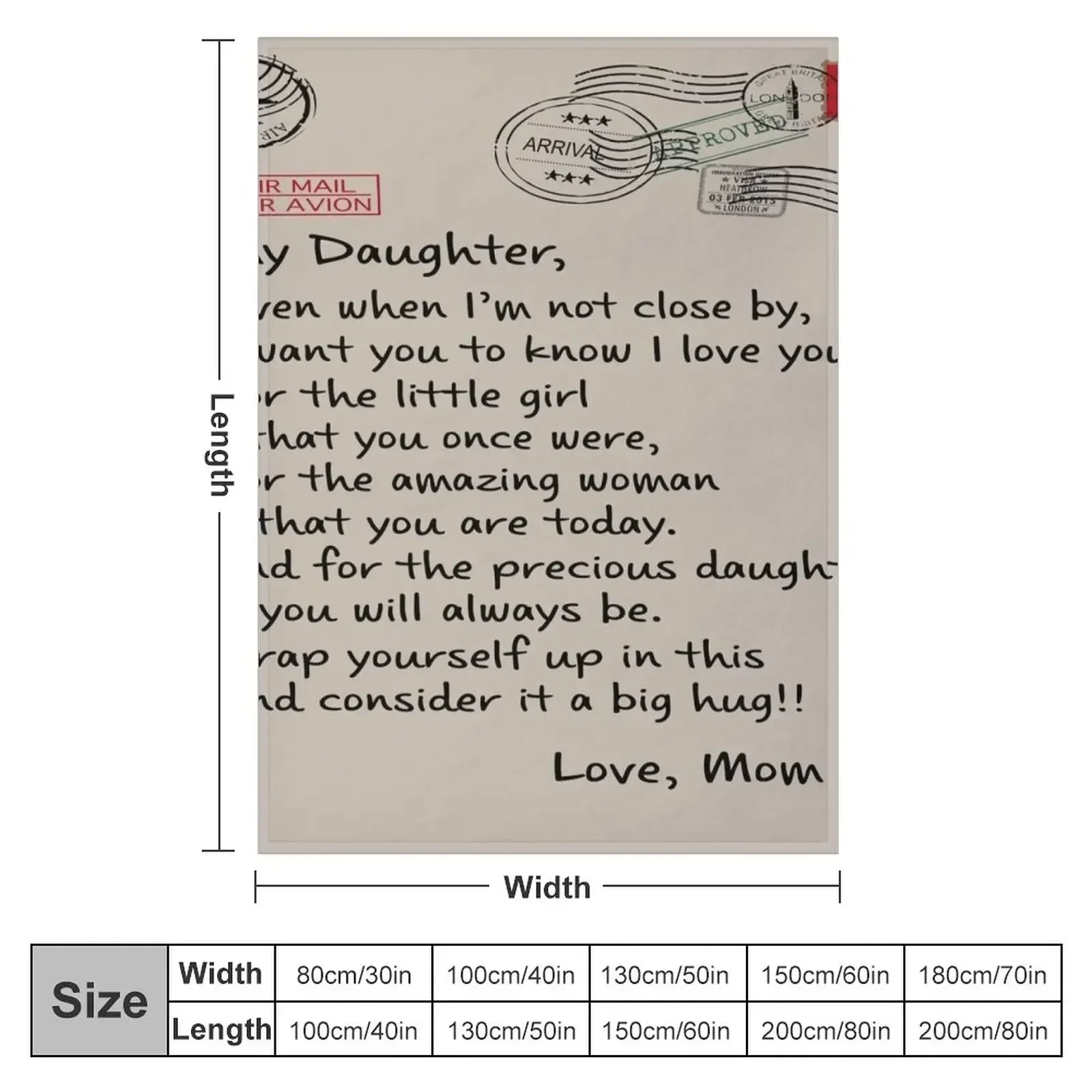 To My Daughter Even Post Mark Quilt Blanket, Love Your Mom For Family Throw Blanket Luxury Throw Plaid Blankets