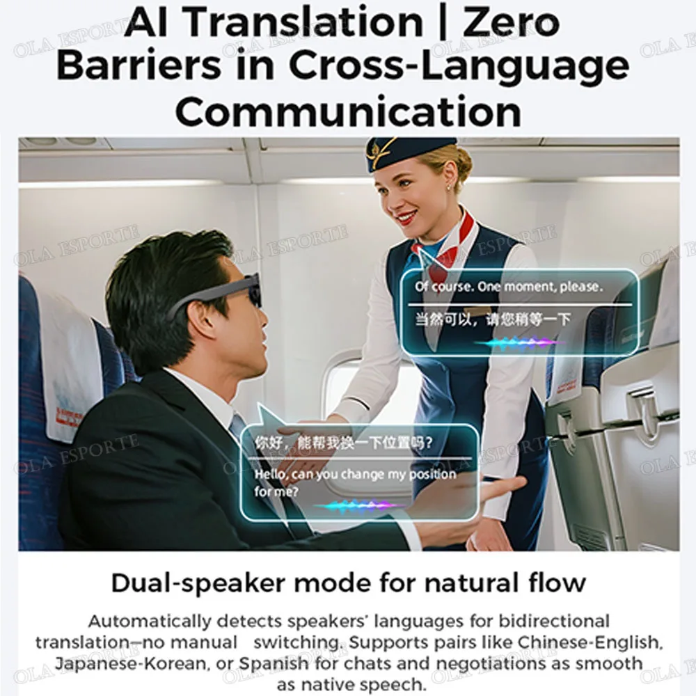 2025 Smart Glasses Bluetooth Call AI Voice Navigation Outdoor Sports Smart Camera Waterproof 1080P Camera Polarized Sunglasses