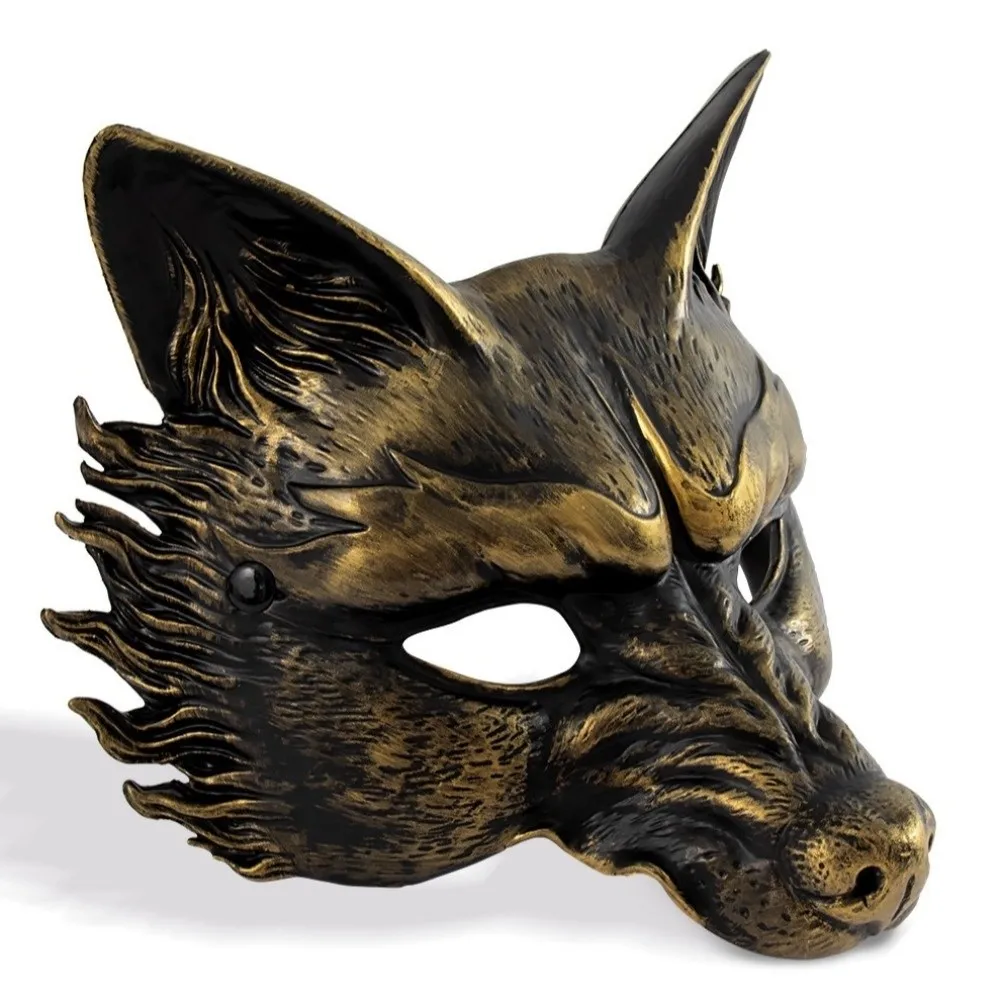 Punk lobo máscara de halloween meia face máscara de espuma máscara animal vestir-se adereços máscara cosplay feminino