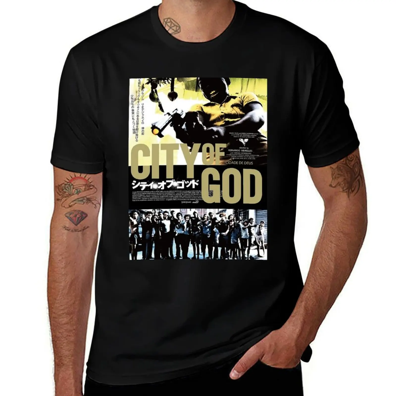 

City of God Japanese Film T-Shirt cheap stuff boys whites blacks plus size men clothing