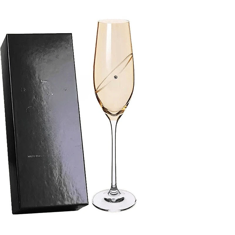 

Crystal light luxury colored champagne glass, sweet wine sparkling wine glass to cup gift box
