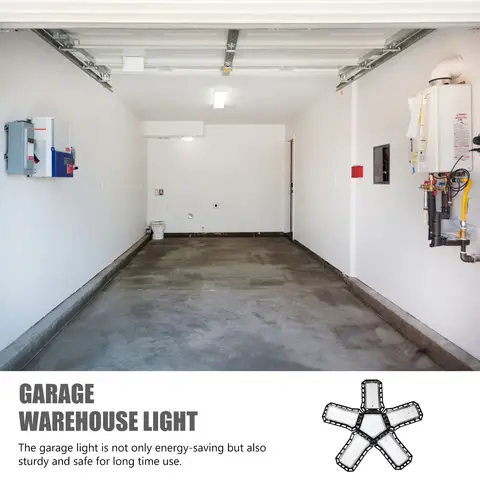 1Pcs Garage Light Premium Material Folding Design Adjustable Angle LED Ceiling Light for Garage Warehouse Bright Eye-Protection