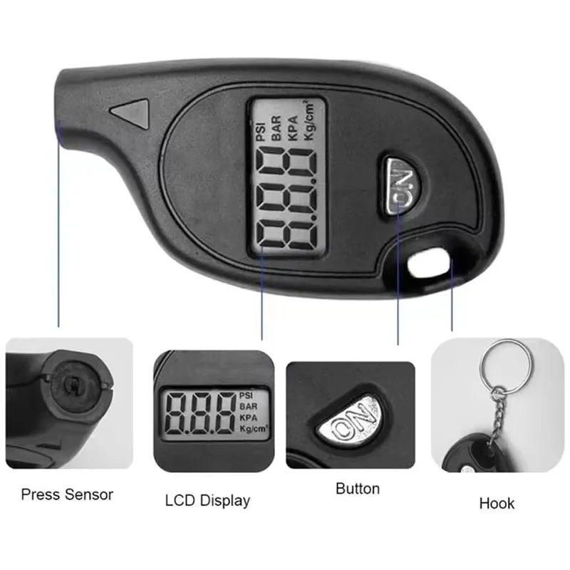 Tire Gauge Digital With LCD Display Car Tire Air Pressure Tester Meter Auto Car Motorcycle Tire Safety Alarm Testing Tools - view 5