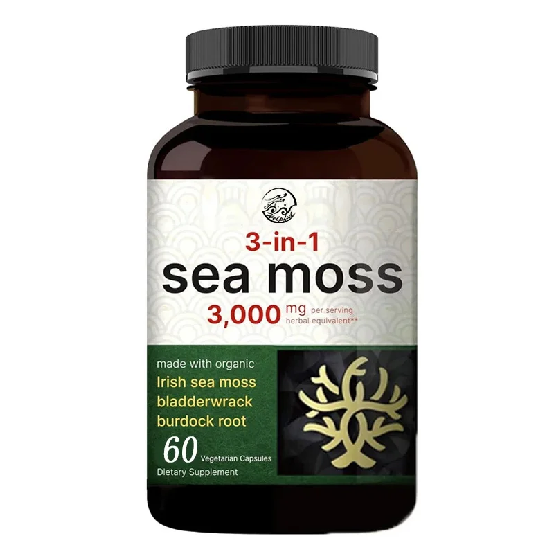 Irish seaweed 60 vegetarian capsules made from organic raw powder, combined with bladder and burdock roots, promote immunity