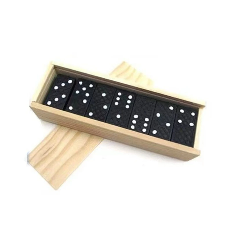 28lots Black Dominos Collection Good Quality Board Game Toy Travel Game Block - Image 2