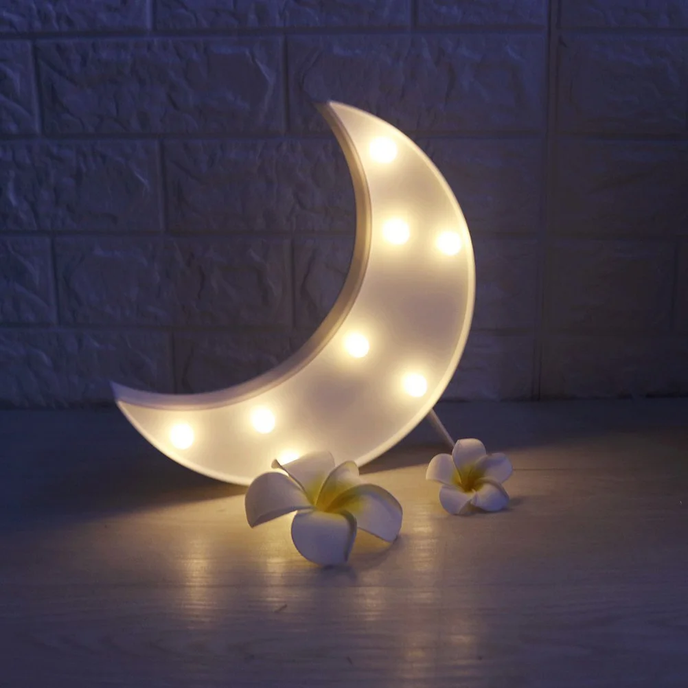 

8 Leds Moon LED Light Crescent Marquee Sign Operated for Home Wedding Party Birthday Christmas Festive Decor