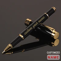 Bolígrafos de Gel con texto de Color dorado personalizados, grabado de Metal, bonitos suministros escolares para estudiantes, accesorios de oficina, papelería de escritura 2025