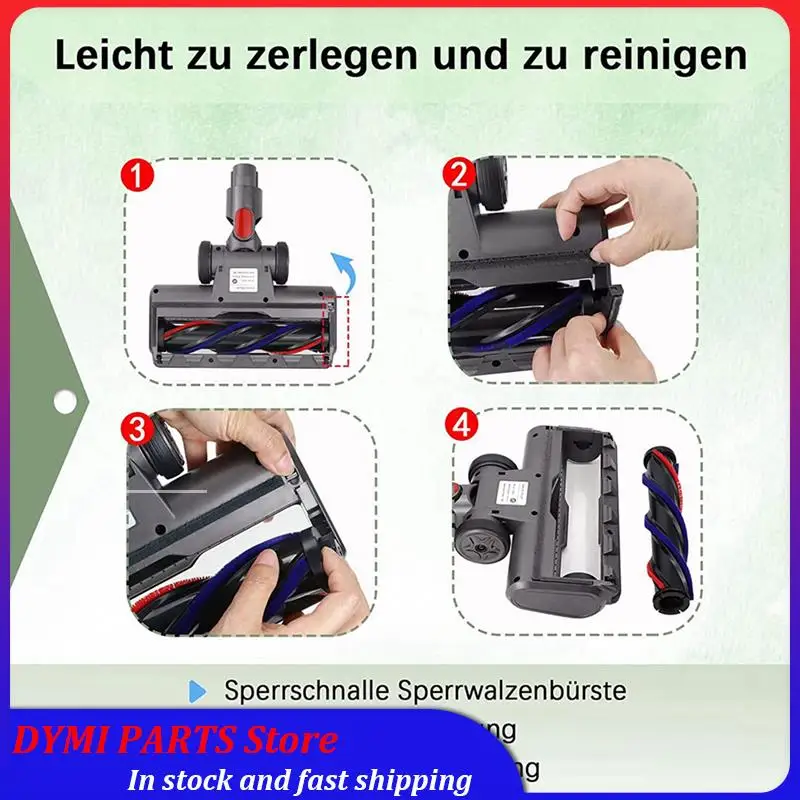 

Essential 2X Brush For Dyson V7 V8 V10 V11 V15 Vacuum Cleaner Electric Brush With Direct Drive Motor Head Turbine Brush