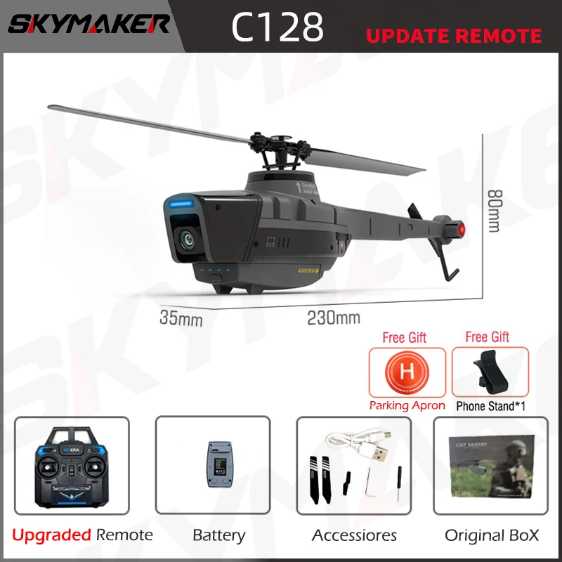 C127ai C127 C128 Pro Rc Helikopter Met Wifi Fpv Camera 4ch 6-As Gyro 2.4G Afstandsbediening Rc Helikopter Kids Speelgoed Voor Jongens