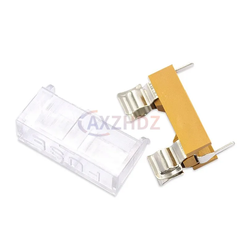 10PCS 5*20mm 6*30mm Versicherung Rohr Buchse Sicherung Halter Glas Rohr sicherung Clamp Box HQ 6A 10A 250V 5×20 6×30 Mit Transparent Abdeckung