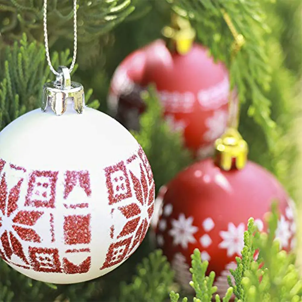24pcs Christmas Ball Christmas Tree Decoration Ornaments for Home Decor Halloween New Year Pendant Ball Accessories