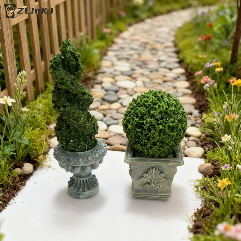 

▶1PCS Simulation Green Plant Potted Model 1/12 Dollhouse Home Garden Landscape Decoration Dolls House Bonsai Ornament