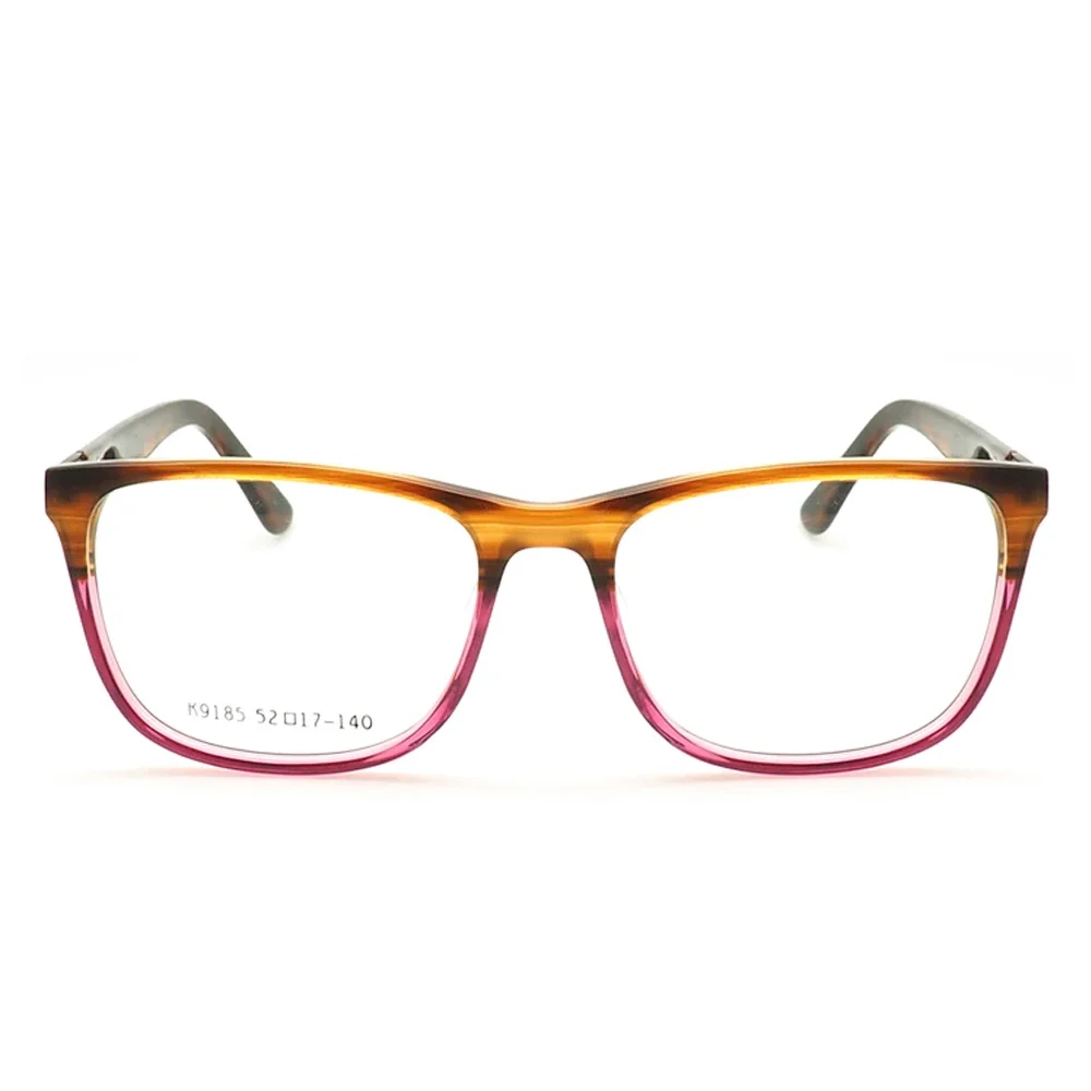 Women Retro Two Toned Eyeglass Frames Men Square Vintage Light Acetate Glasses Blue Pink Purple Green Brown Eyeglasses Frames