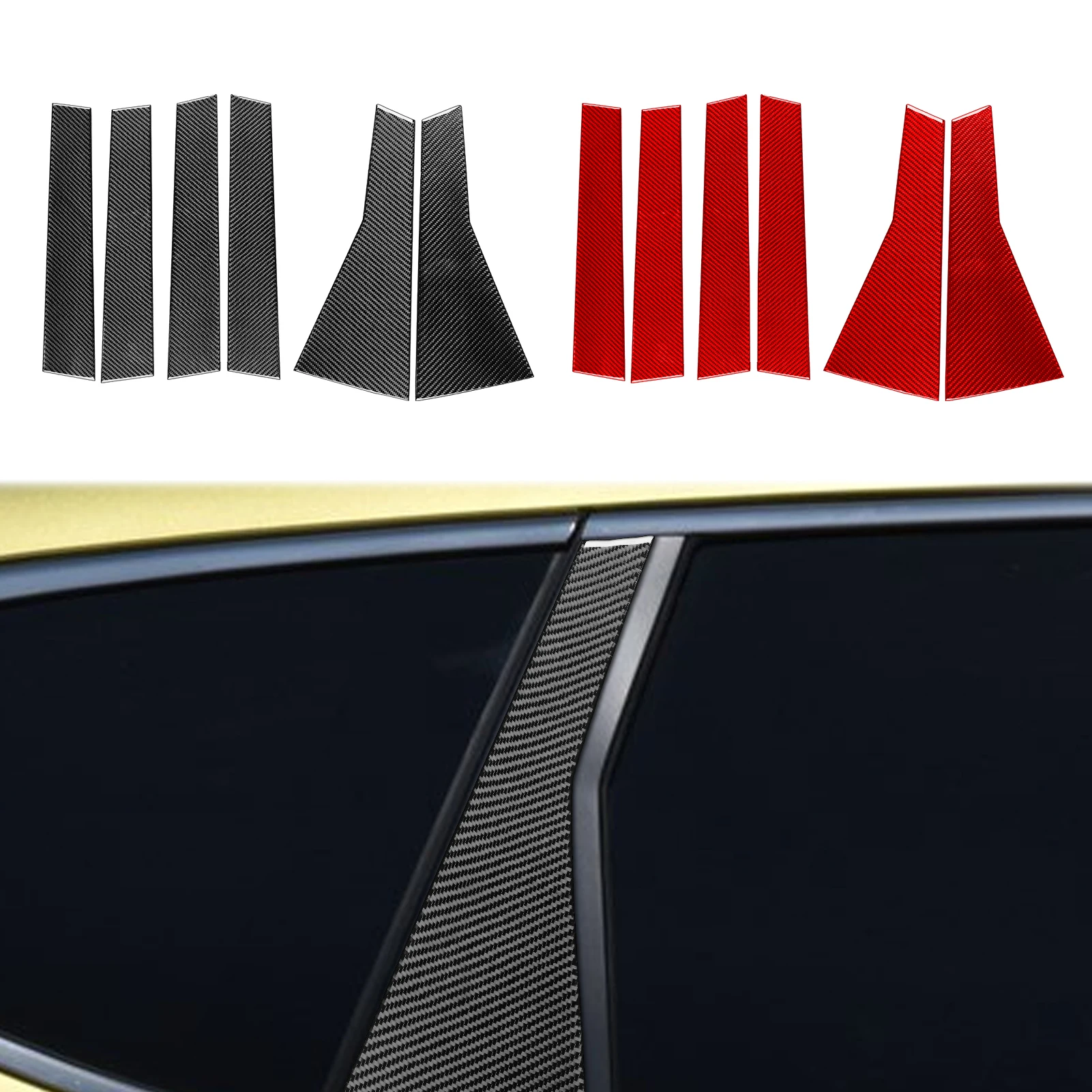 For Honda CRV 2017-2021 Real Carbon Fiber B Pillar 6 Pieces Decoative Set Cover Car Intreior Accessories Modify Sticker