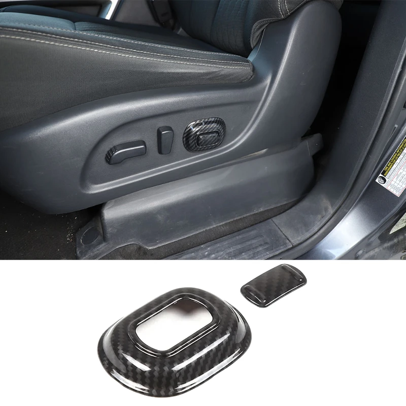 

For Nissan Titan 2016-2023 ABS Carbon Fiber Car Seat Button Cover Decorative Sticker Interior Car Accessories