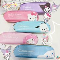 Cartoon Cute Sanrios Pen Bag Hello Kitty Kuromi Cinnamoroll Pu Material Small Pen Bag Student Stationery Storage Bag Small Gifts