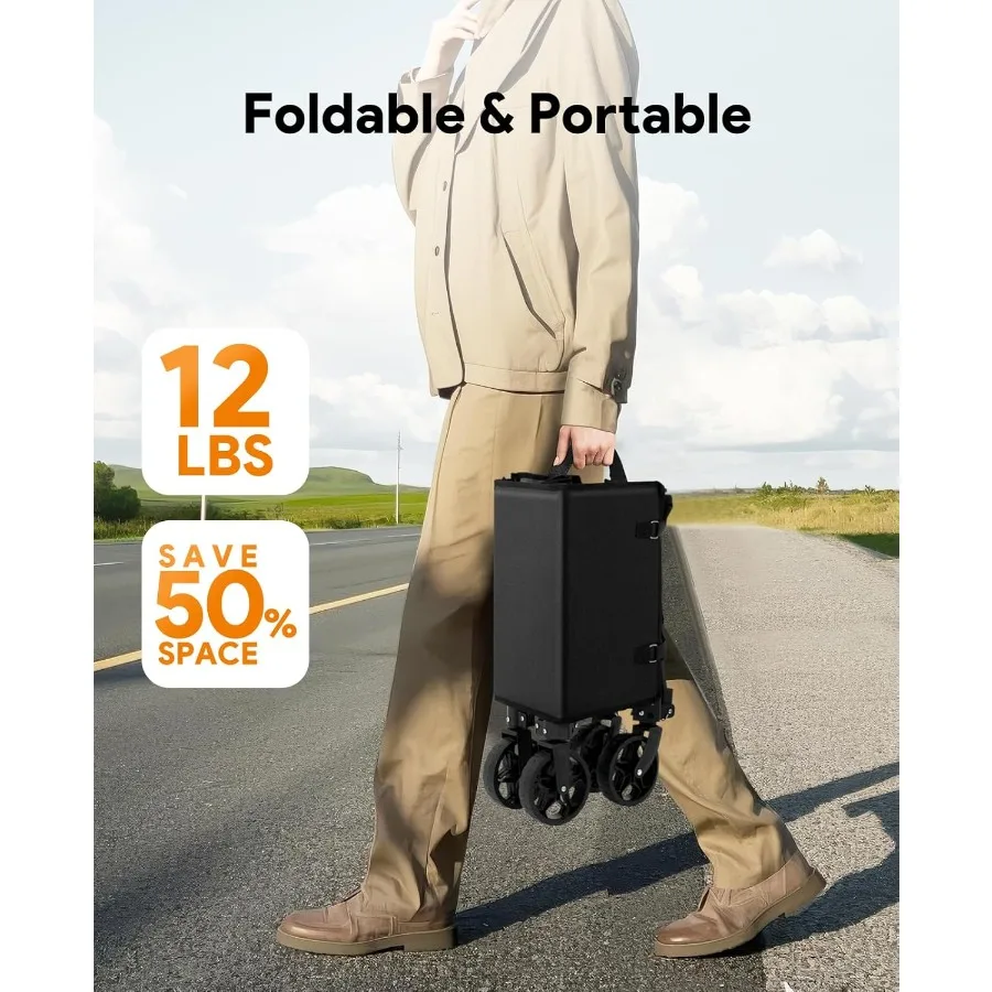 Складной универсал 3 в 1, складная тележка-тележка на скамейку, 220 фунтов, с колесами, 120 л, тележка для покупок для продуктов, складная унитаз