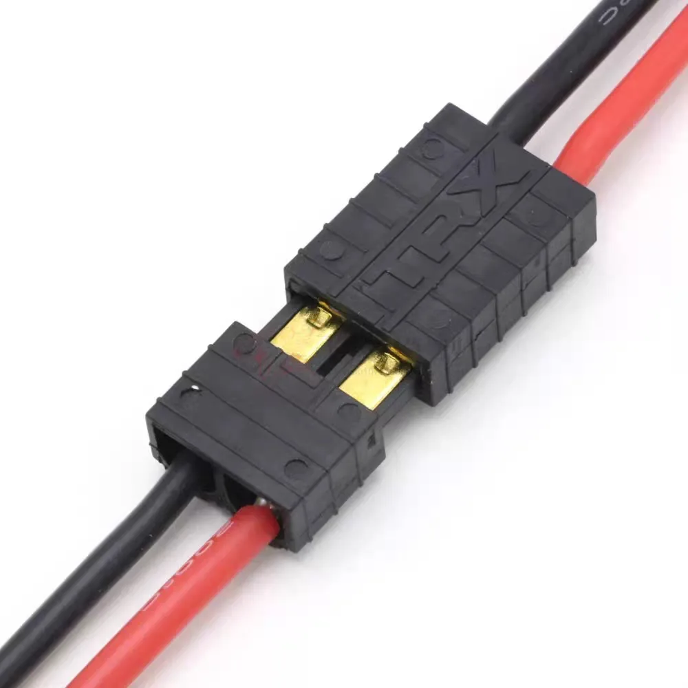 TRX battery plug with cable, 16AWG male and female connectors, extra soft, high temperature resistant, single-ended cable