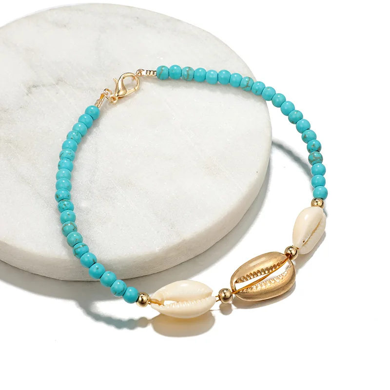 Vintage Boho Sea Shell Anklets For Women Turtle Dolphin Beads Summer Beach Ankle Bracelet On Leg 2025 Bohemian Jewelry
