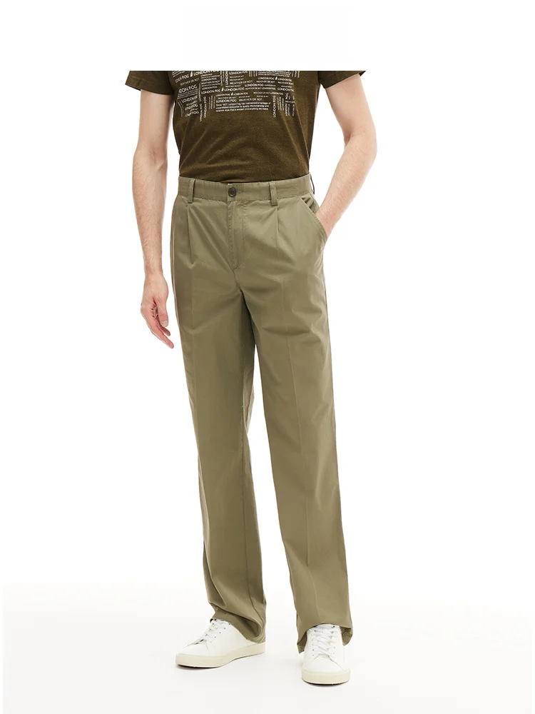 Calças de Algodão Casuais para Homens London Fog, Finas e Confortáveis para o Verão, Corte Reto, Ideais para o Dia a Dia