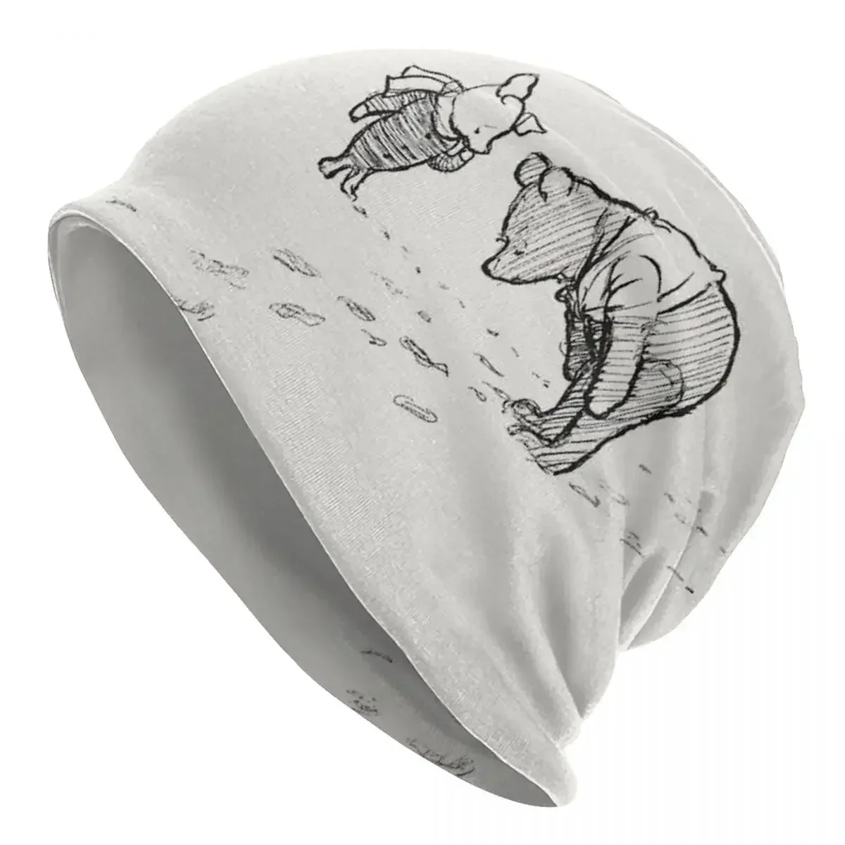 Winnie The Pooh Sketch Men Women Adult Beanies Caps Knitting Bonnet Hat Warm Hip Hop Autumn Winter Outdoor Skullies Hats