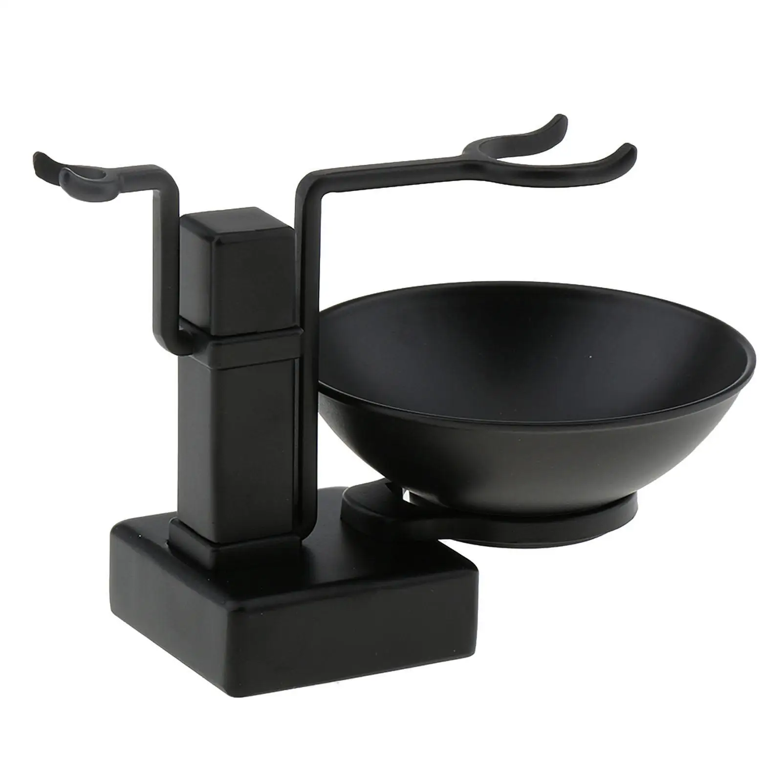 Durable Alloy Shaving Stand Holder Shave Brush Cradle with Bowl Mens Shaving Tools Set for Home Use