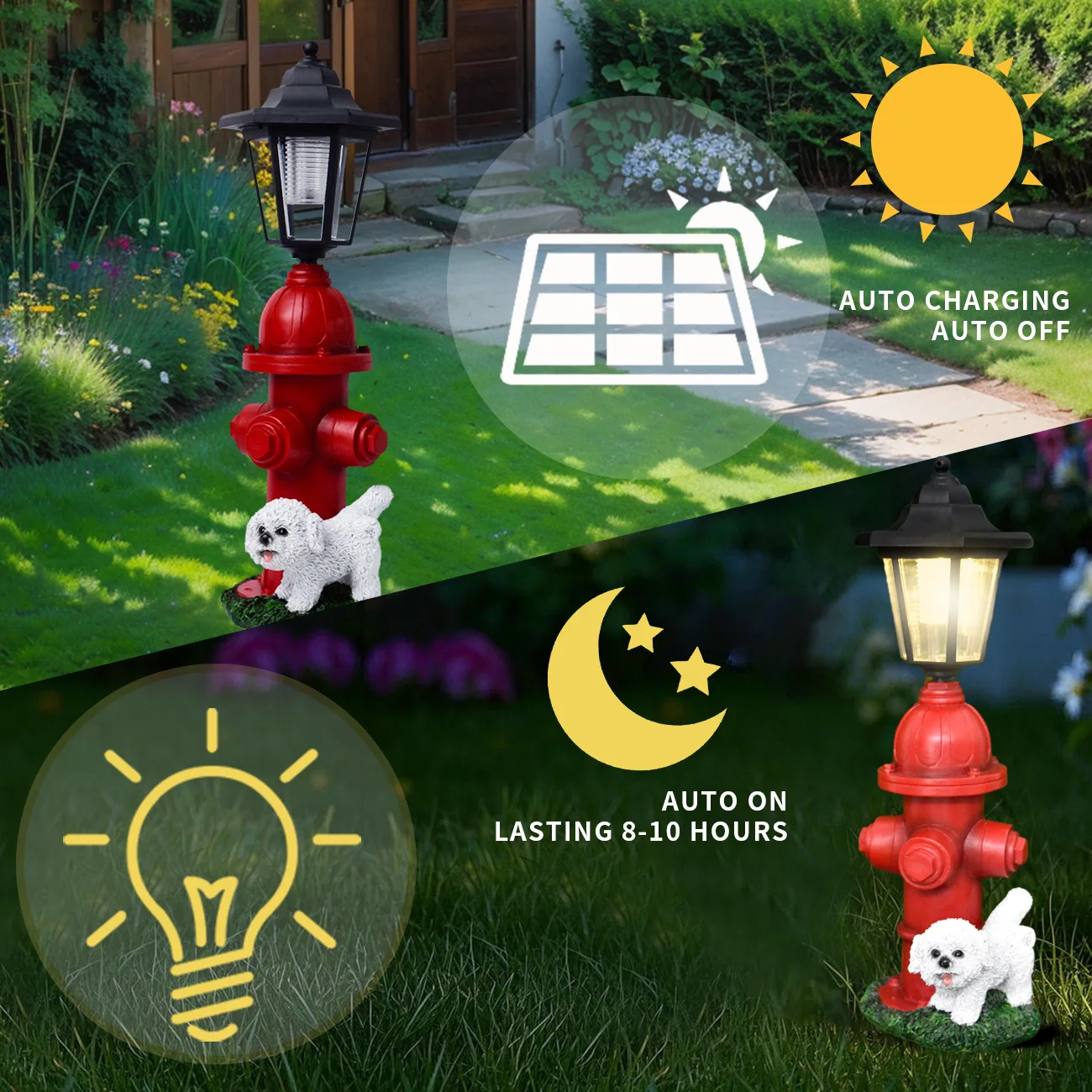 Creative resin fire hydrant solar outdoor light home courtyard lawn garden path decorative light ornament