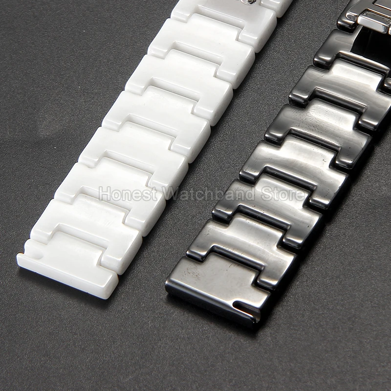 For Armani DW Omega Rossini Speedmaster Ceramic WatchStrap Air Permeable No Stuffiness Resists Acid Alkali with Lustrous Surface