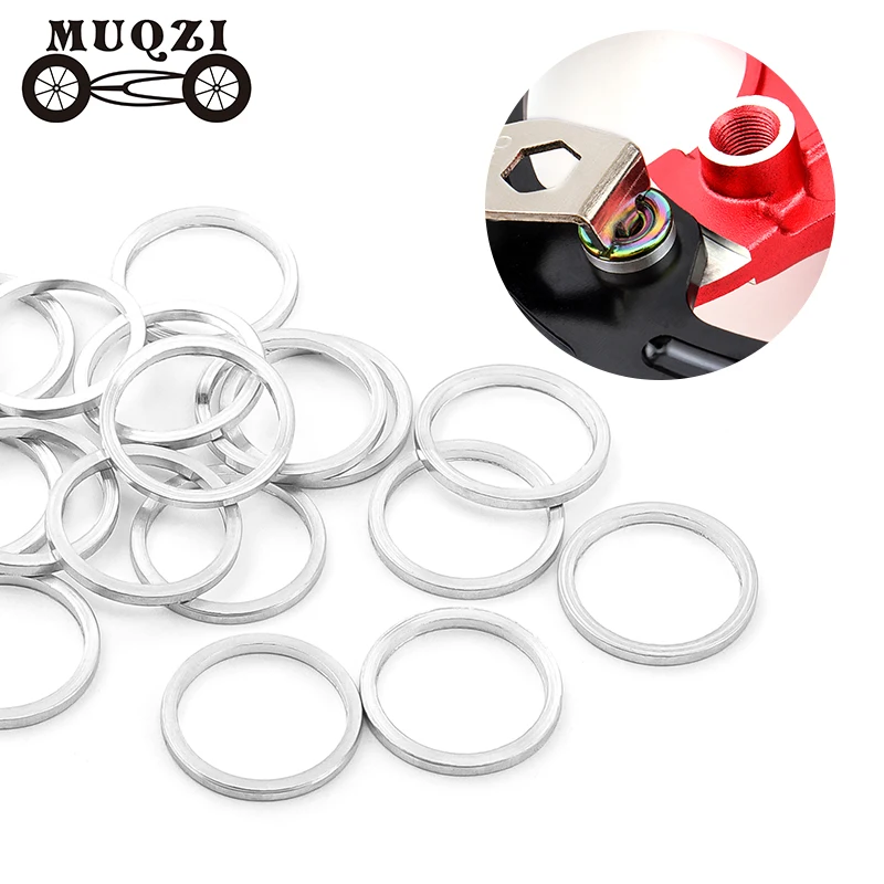 MUQZI 10PCS Chainring Bolts Washer 1mm 2mm Bike Chain Wheel Screws Gasket Crankset Chain Bolt Washer Ring