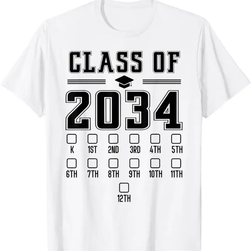 Class Of 2034 Grow With Me First Day School Check Mark T Shirt