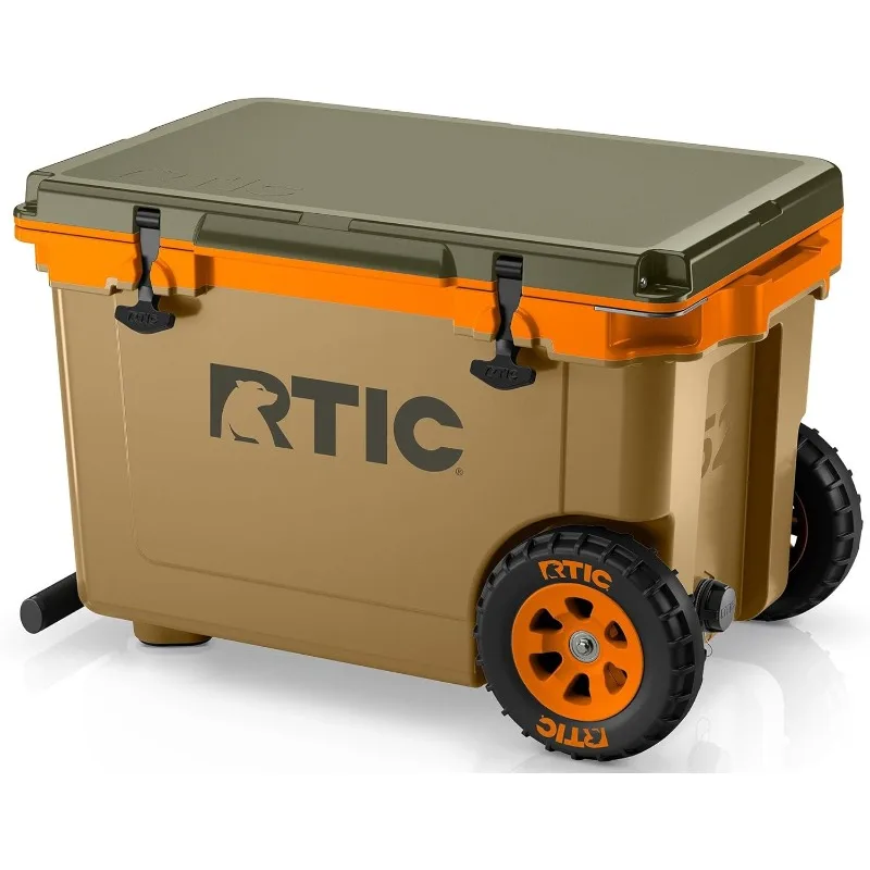 

RTIC 52 Quart Ultra-Light Wheeled Hard Cooler Insulated Portable Ice Chest Box for Beach, Drink, Beverage, Camping, Picnic