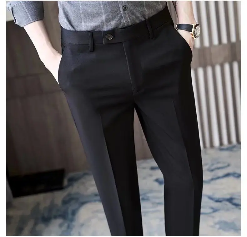 Men\'s Casual Pants, Spring and Autumn Solid Color Versatile Loose Straight Leg Pants, Summer 2024 New Trendy Brand Business Suit