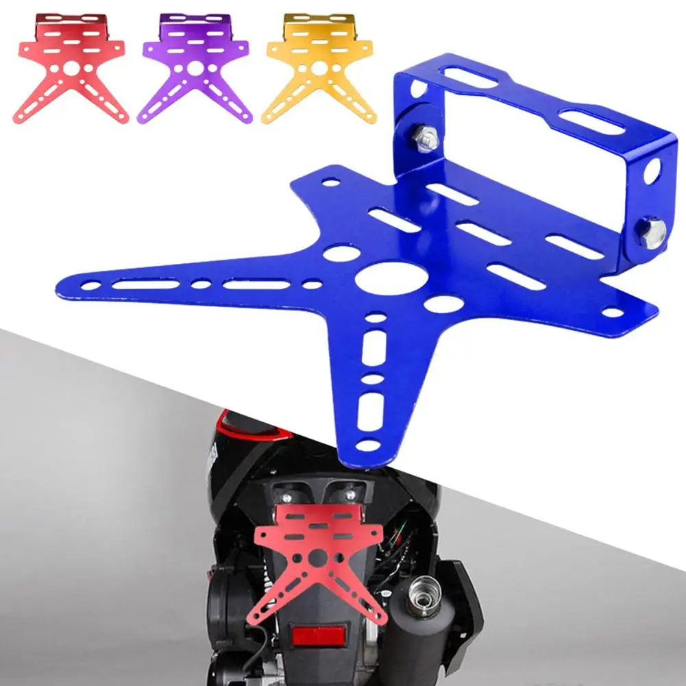 1 Set Motorcycle License Plate Frame Aluminum Alloy Angle Adjustable Licence Plate Holder Modified Parts