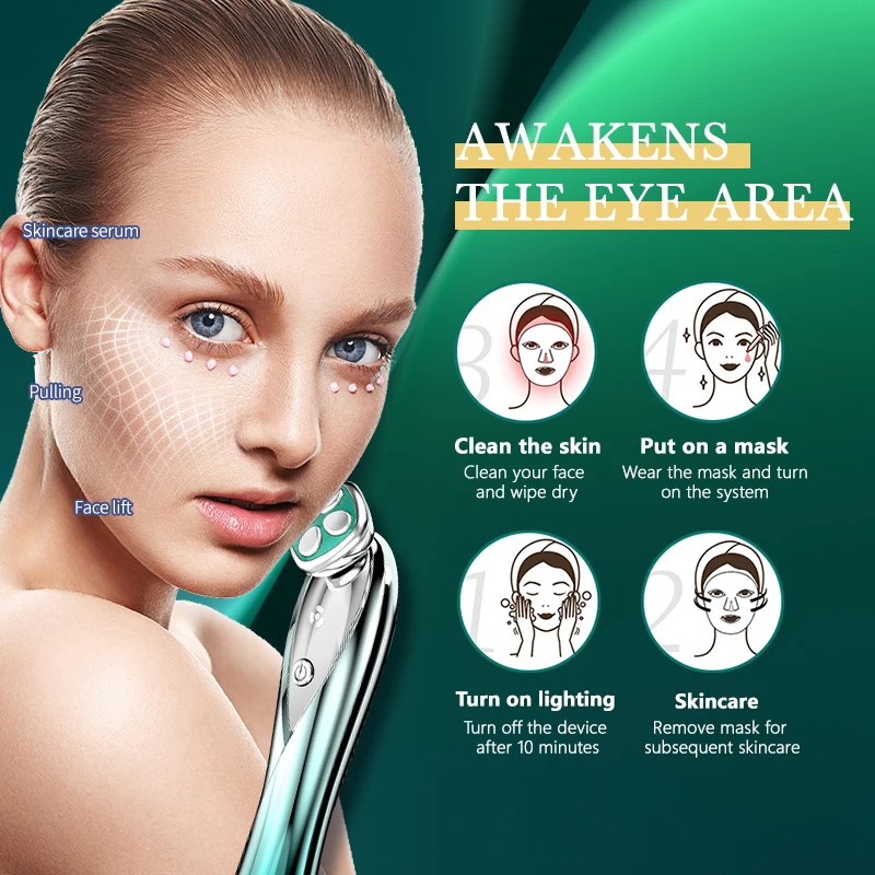 Urządzenie do masażu oczu Ujędrnianie skóry Mikroprąd Usuwanie zmarszczek i drobnych linii Rewitalizujący i przeciwstarzeniowy instrument kosmetyczny