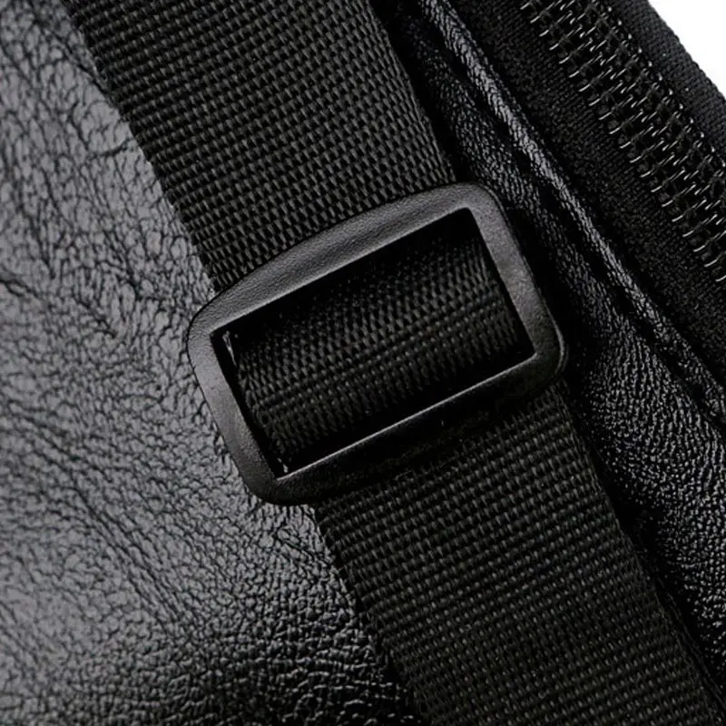 E74B Men PU Leather Belt Bum Waist Pouch Fanny Pack Crossbody Shoulder Sport Zip Bag