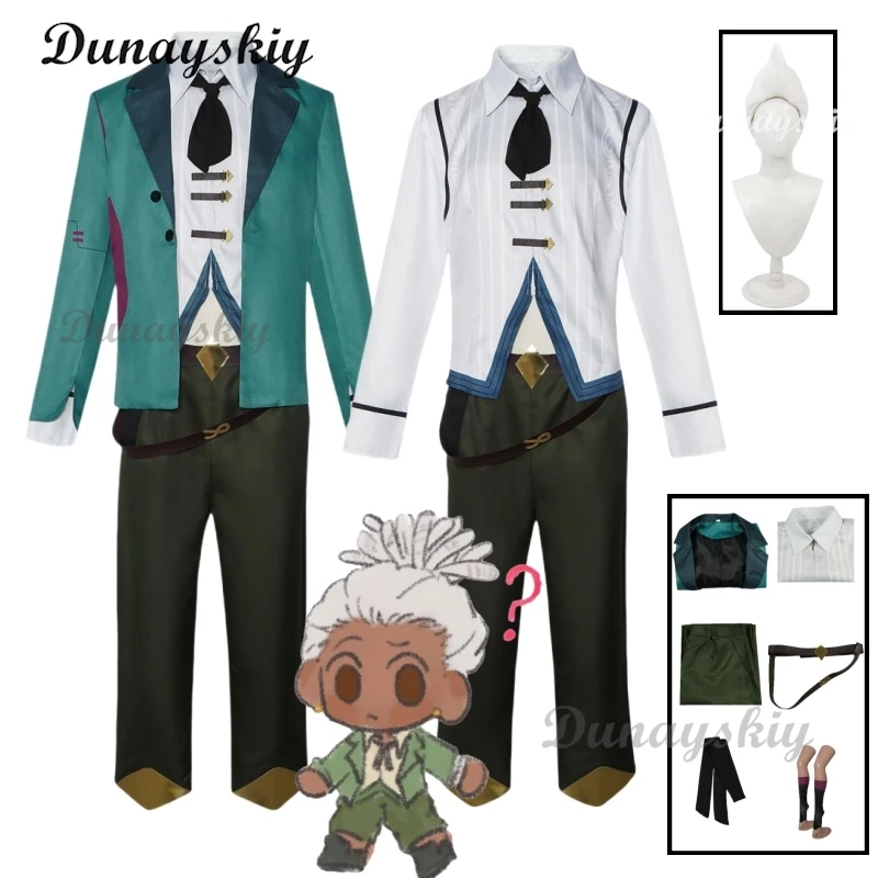 Anime Game LOL Movie Arcane 2 Ekko Boy Who Shattered Time Cosplay Costume Green Coat Uniform Shirt Wig Adult Man Carnival Suit