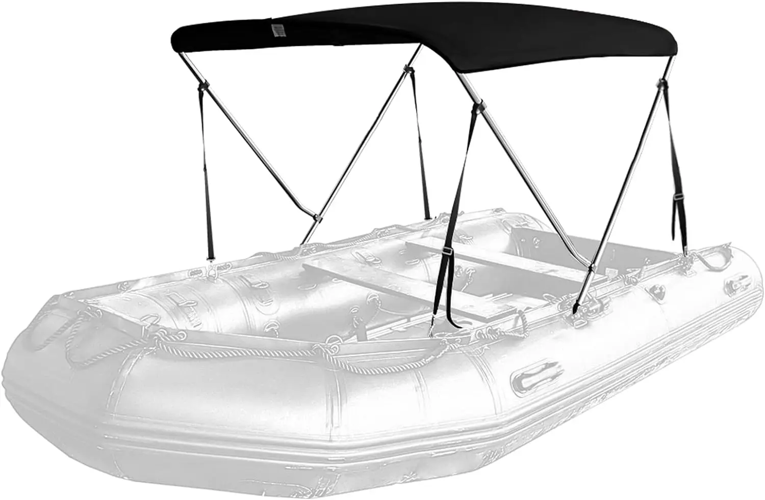 

Seamander Inflatable Boat Bimini Tops,Rib Boat Cover with Mounting Hardware (Black, 2 Bow 59" L x 42"- 49" W x 39.4" H for Rib)