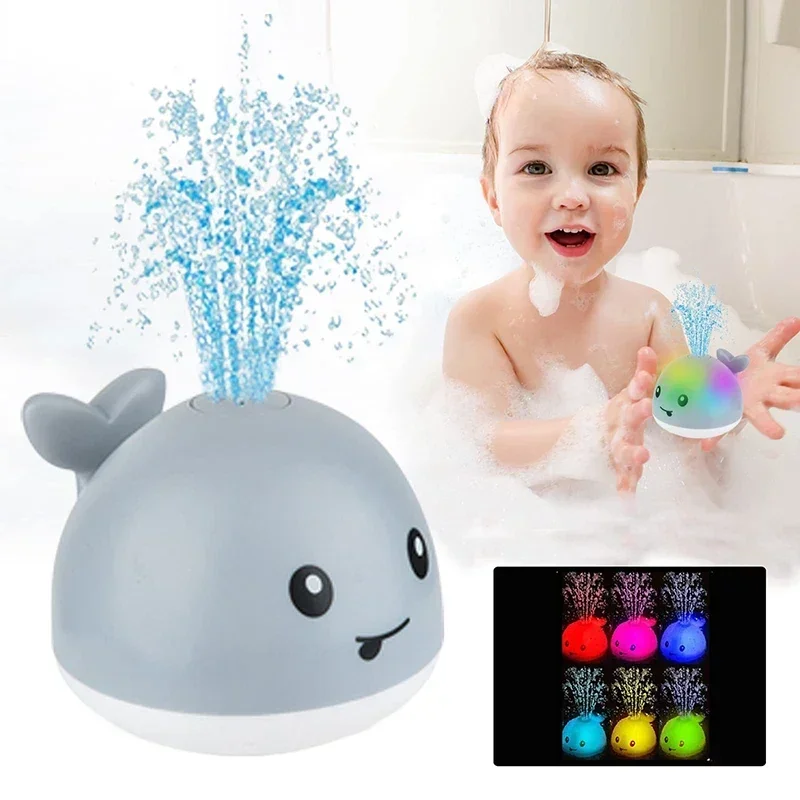 

Baby Light Up Water Spray Whale Automatic Sprinkler Bathtub Pool Bathroom Shower 0-3 Years Bath Toys for Infant Kids Boy Gift