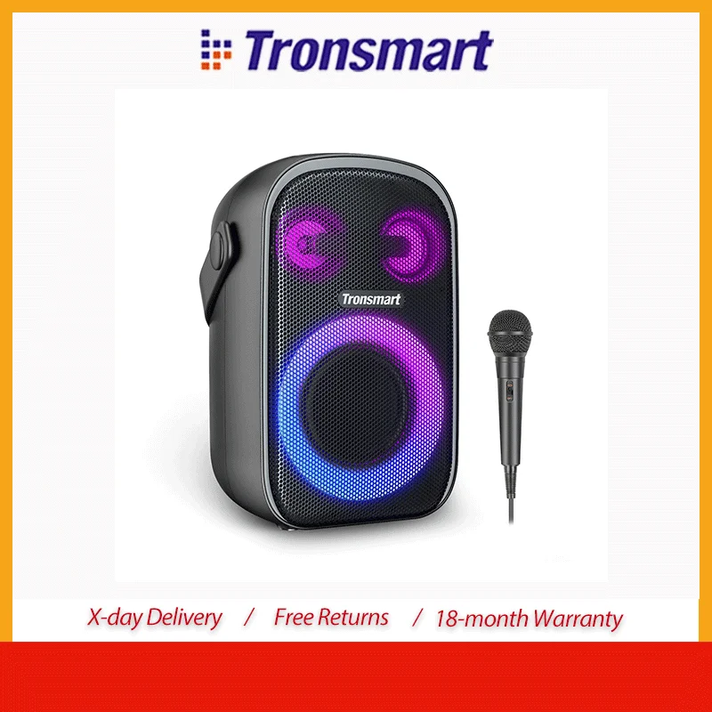 Altavoz Tronsmart Halo 110 con micrófono, altavoz Bluetooth, sistema de sonido de 3 vías, modos de audio duales, control por aplicación, para fiestas