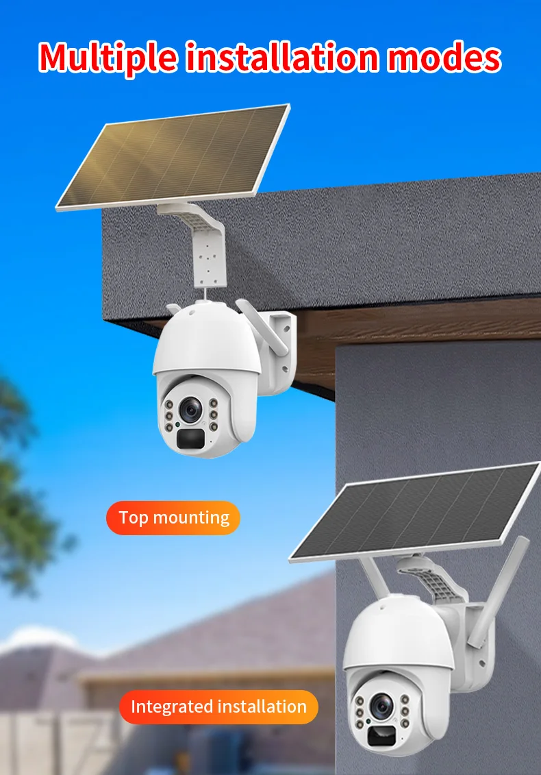 VSA V3 4G Solar smart camera HD 5MP PTZ Smart Home Security Camera 4G Solar Powered Wide Angle Full Color Night Vision CMOS