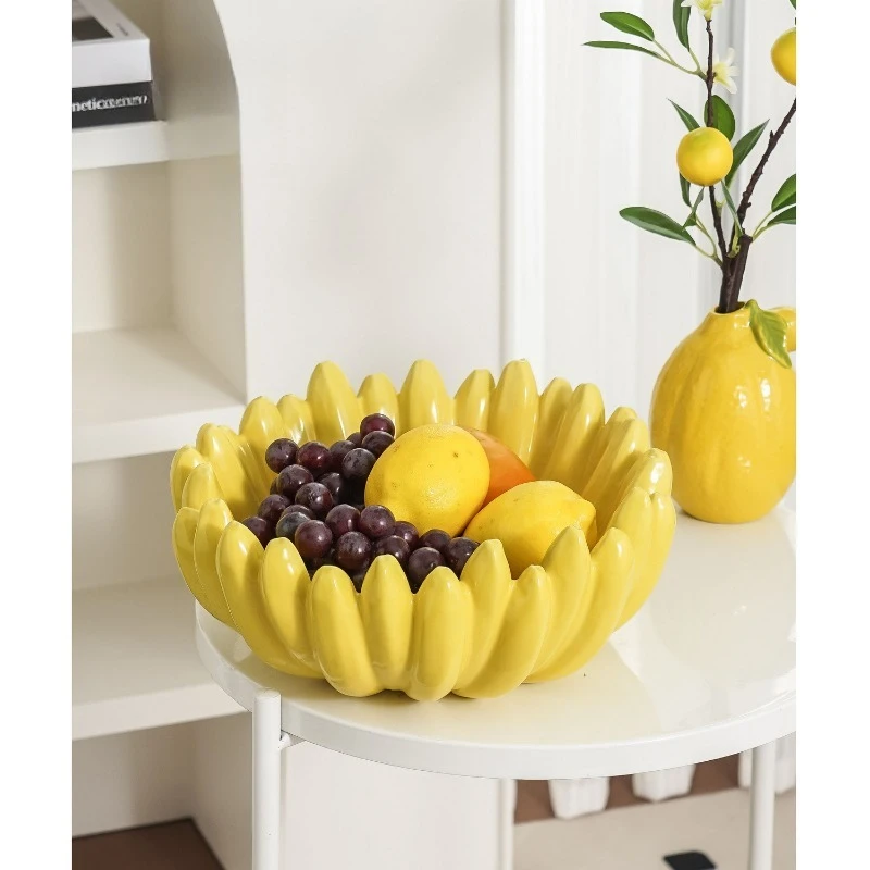 

Simple Fruit Plates Ceramic Restaurants Hotel Tableware Storage Home Use Creativity
