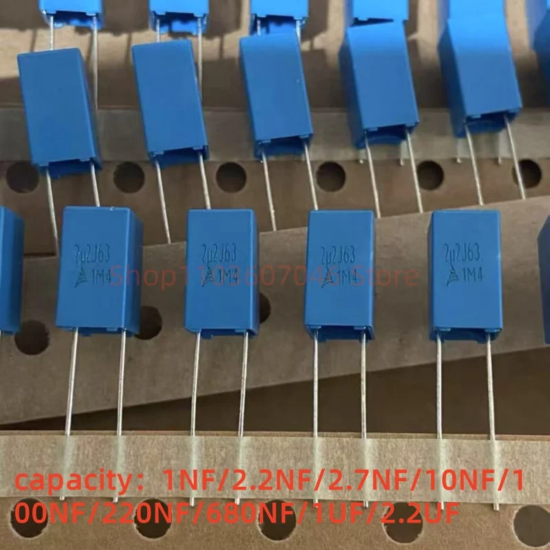 20 個校正フィルムコンデンサ B32529C 63V/100V102J/222J/272J/103J/104J/224J/474J/684J/105J/225J ブロックコンデンサ P5MM