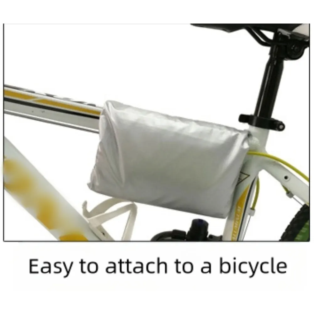 

For Mountain/Road/E-Cross Bikes Outdoor Waterproof Bicycle Cover Rain/Sun/UV Proof Silk Polyester Medium Black+Silver Trim