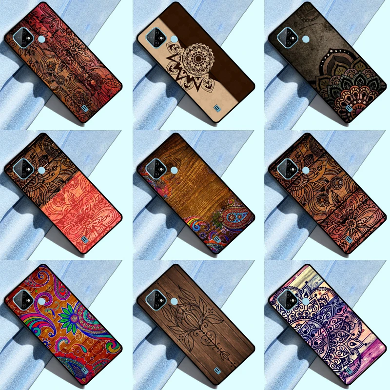 Mandala Floral Wood Case For Realme GT Neo 2 GT Master 8i 8 Pro C21 For Realme C21Y C25Y C15 C21 C31 C35 Phone Cover