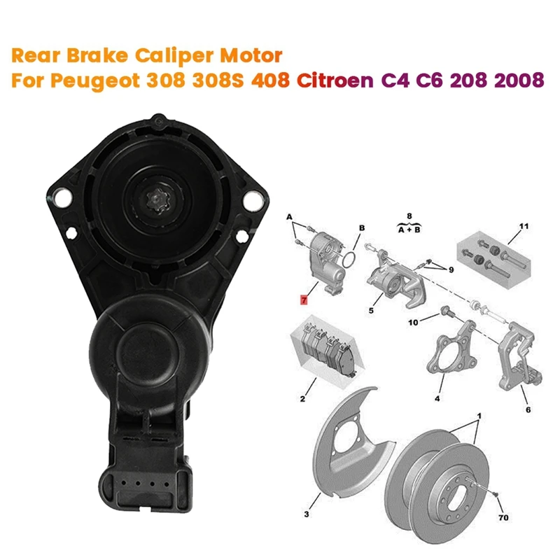 4Pin Rear Brake Caliper Motor 1612912080 1608999280 For Peugeot 308 308S 408 Citroen C4 C6 208 2008 Electric Handbrake