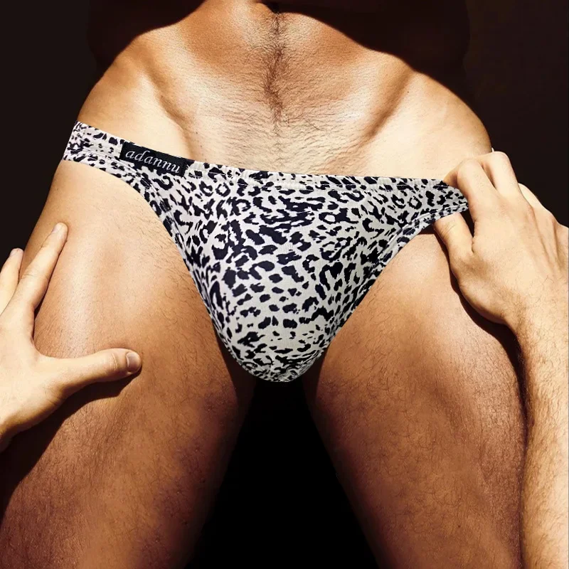Sexy Leopard Mens Swimming Trunks Summer Low Waist gay Briefs Bikini Swimwear Surffing Boxer Board Shorts Beachwear Bathing Suit