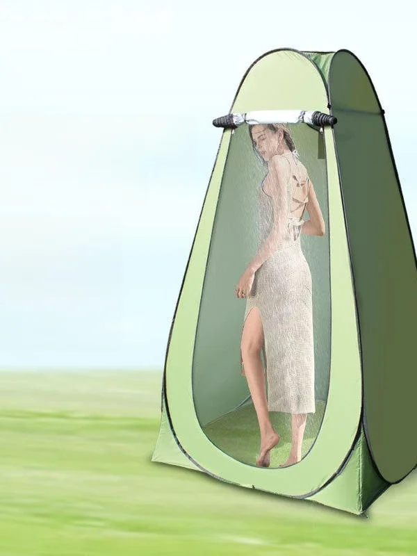 Verstärktes tragbares Bade-Nockenzelt, Privatsphäre, Toilettenzelt, einfache Einrichtung, für den Außenbereich, Wildkleideraum, Aluminiumstange