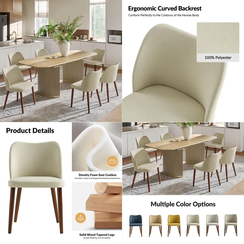 

Century Modern 30 Tall Bar Height Stools Set of 4, Farmhouse Comfy Upholstered Wooden Barstools with Footrest for Kitchen Islan