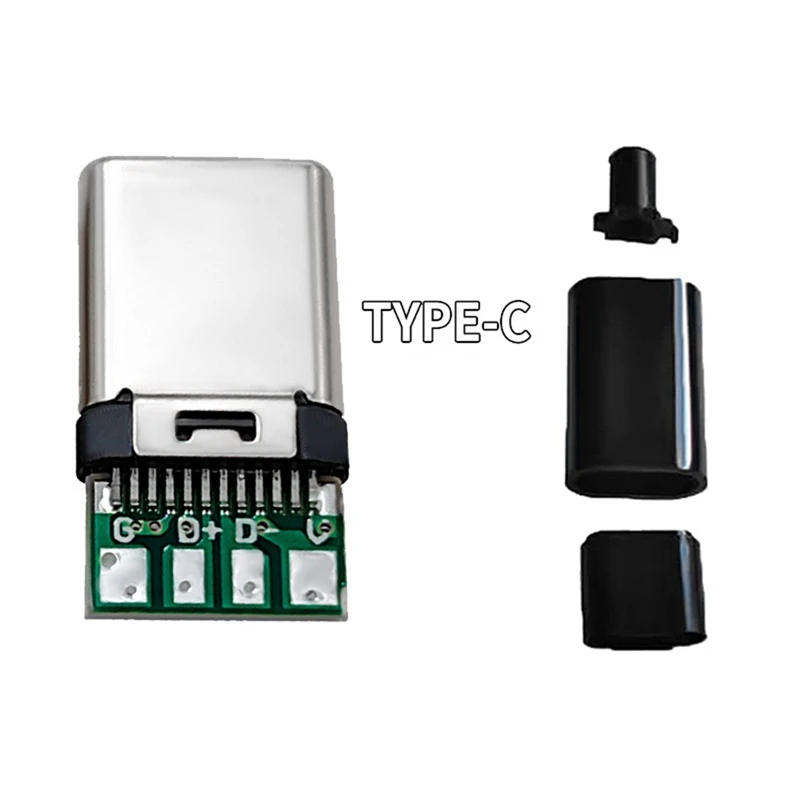 10Pcs Type C Usb3.1 3A Fast Charging USB Connectors Male Jack Tail Plug Electric Terminals Welding DIY Data Cable