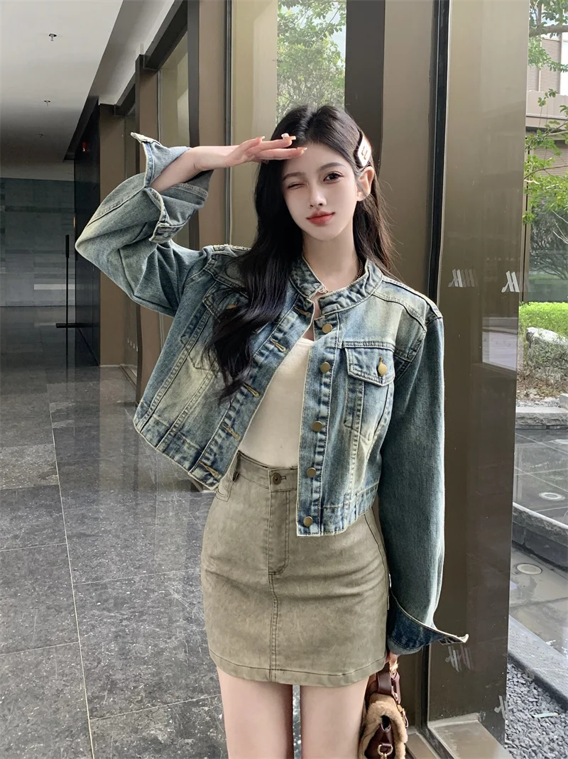 

Осенние куртки женские с принтом из нагревательного материала цветной верхний халат индивидуальный красивый вид ткань с застежкой на талии мешковатый праздник